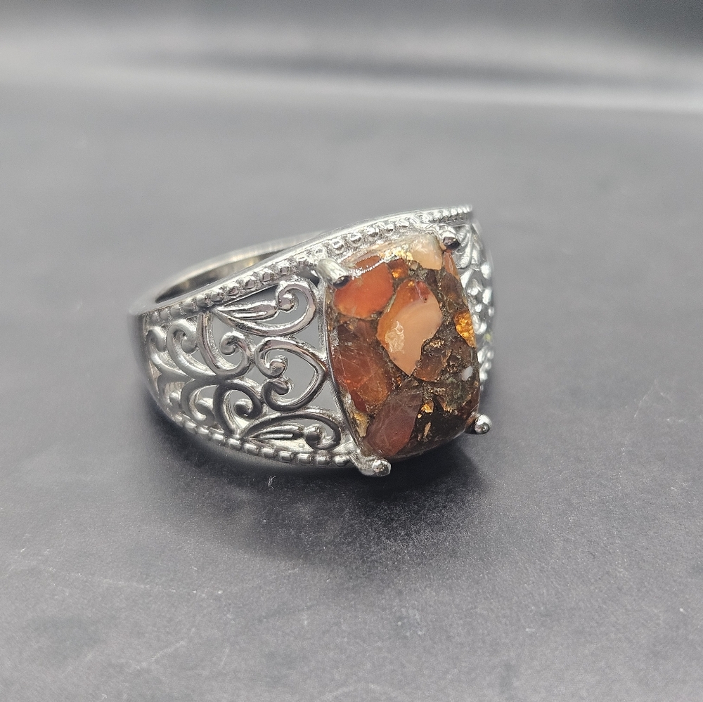 Matrix Fire Opal Ring - Picture 4 of 6